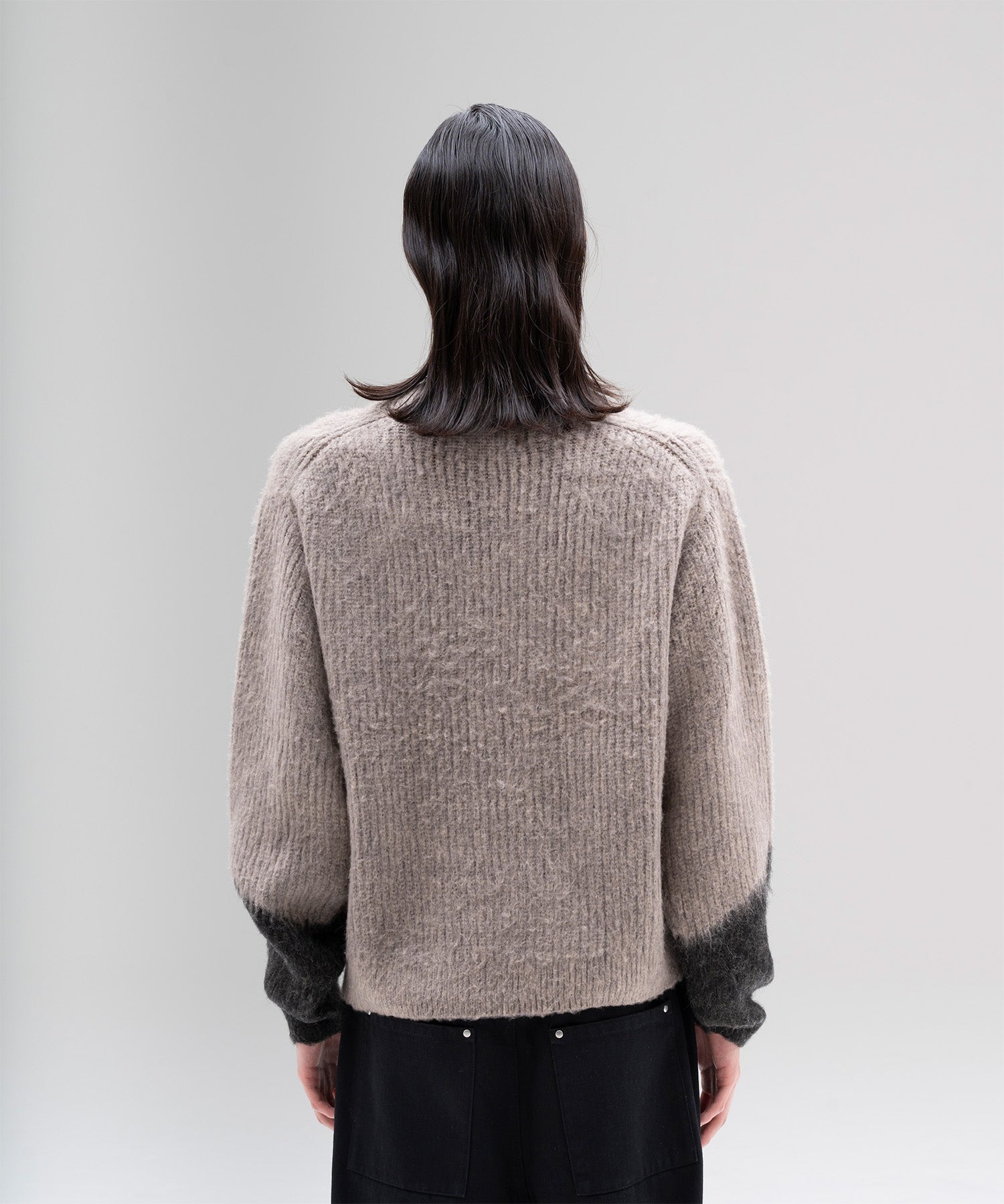 Zip Shaggy V-neck Knit – Jent Louis