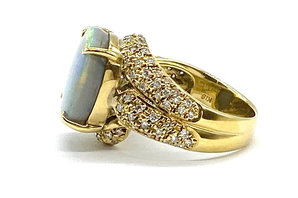 Black Opal K18ブラックオパール ダイヤモンドリング (NO.38332) – JEX