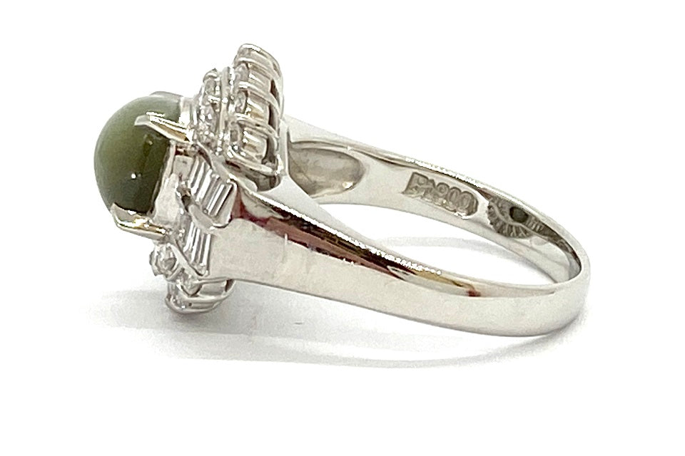 Chrysoberyl Cat's Eye Pt900クリソベリルキャッツアイ ダイヤモンド