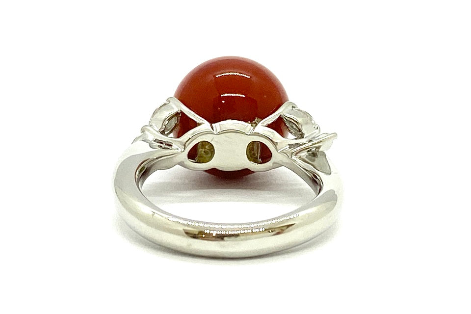 Coral Pt900赤珊瑚 ダイヤモンドリング (NO.61581) – JEX宝石