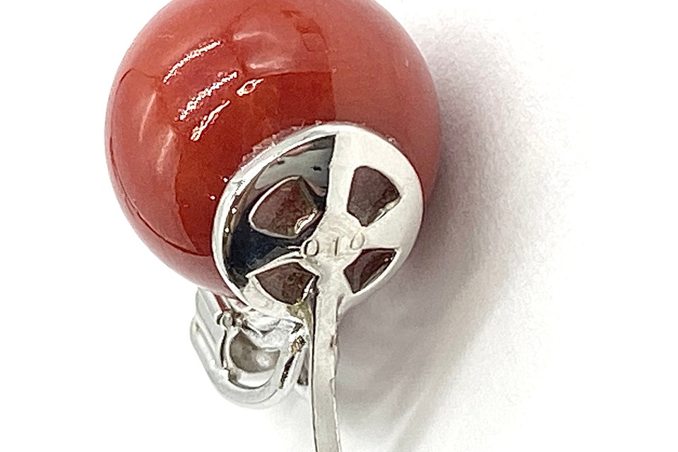 Coral K14WG赤珊瑚 ダイヤモンドイヤリング (NO.62205) – JEX宝石