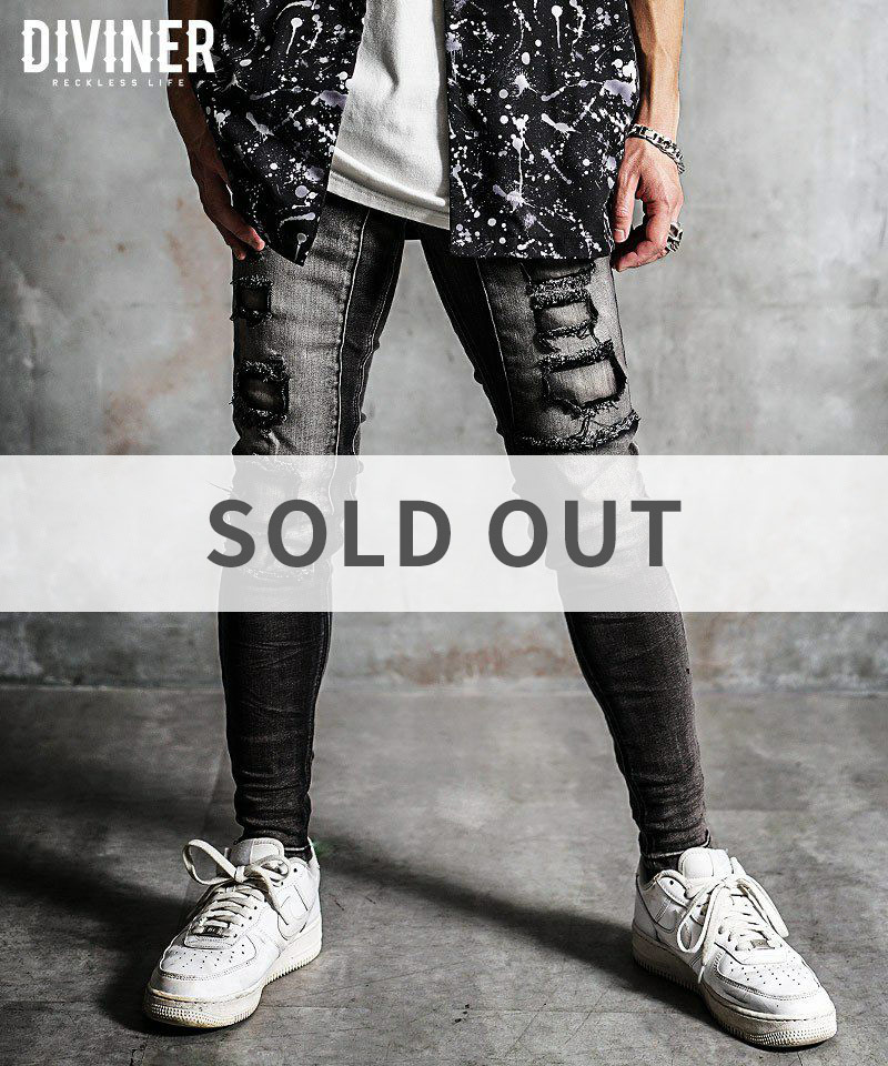 デストロイ デニム パンツ ボトムス ｜【公式】DIVINER（ディバイナー）