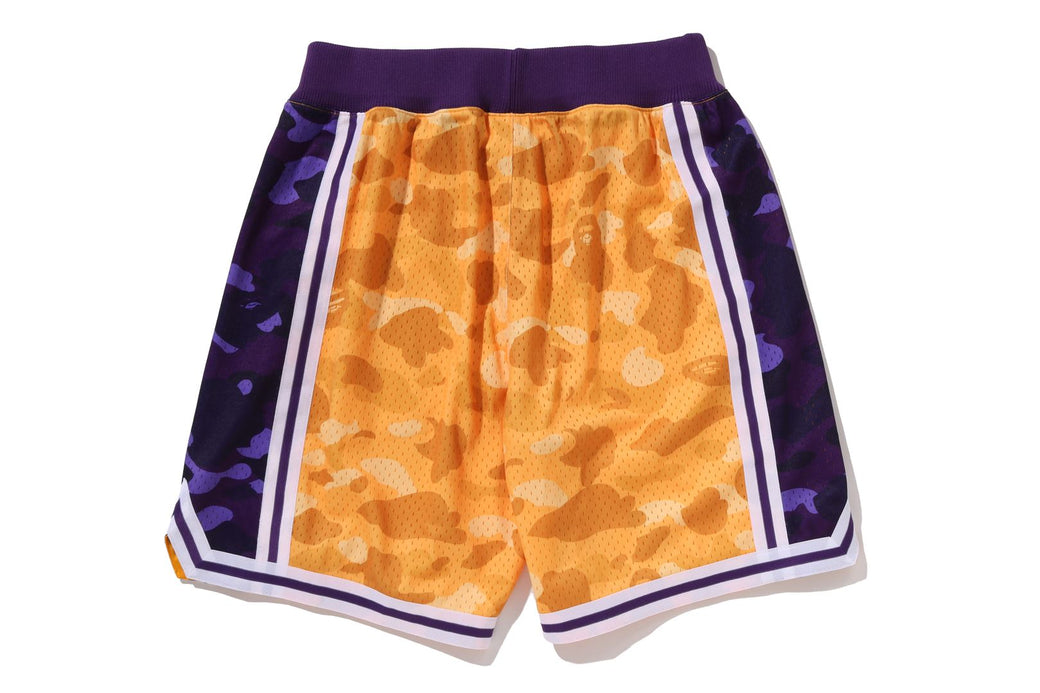 BAPE X M&N NBA 】LOS ANGELES LAKERS SWINGMAN SHORTS | bape.com