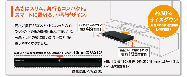 特長 | BD-NW1100 | AQUOSブルーレイ：シャープ