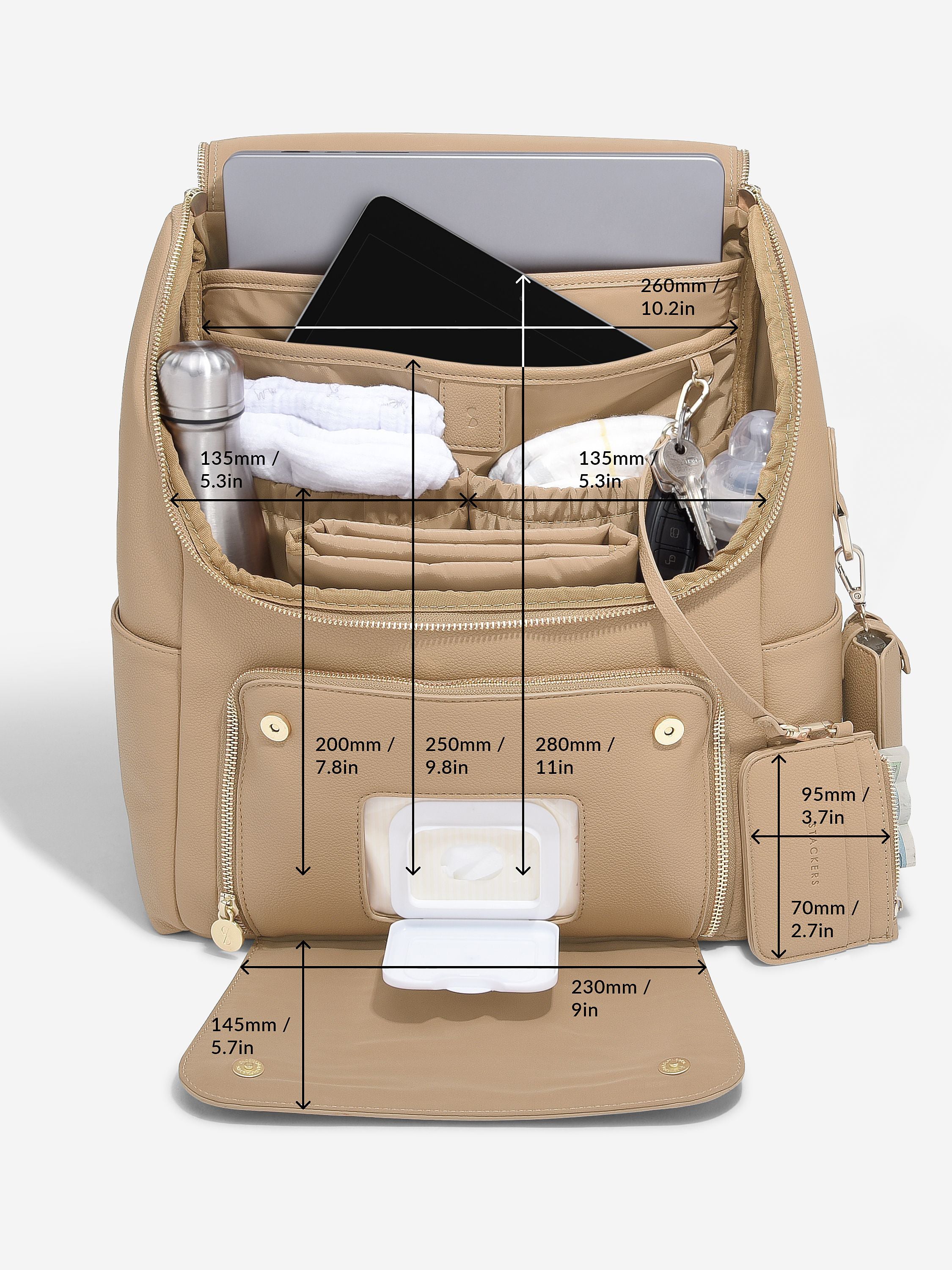 マザーズバッグ キャメル – STACKERS LONDON