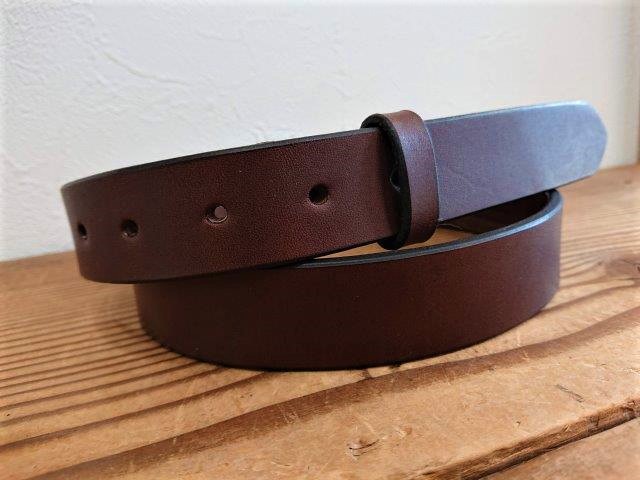 栃木オイルレザーベルト【チョコレートブラウン】25mm バックル無し