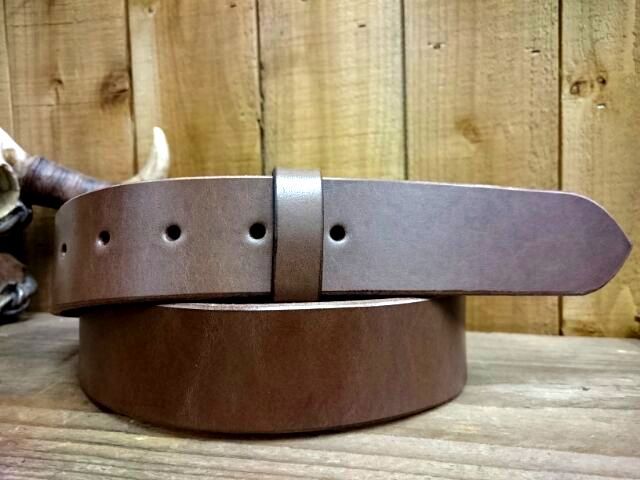 栃木オイル多脂革レザーベルト 【チョコレートブラウン】45mm ／付属