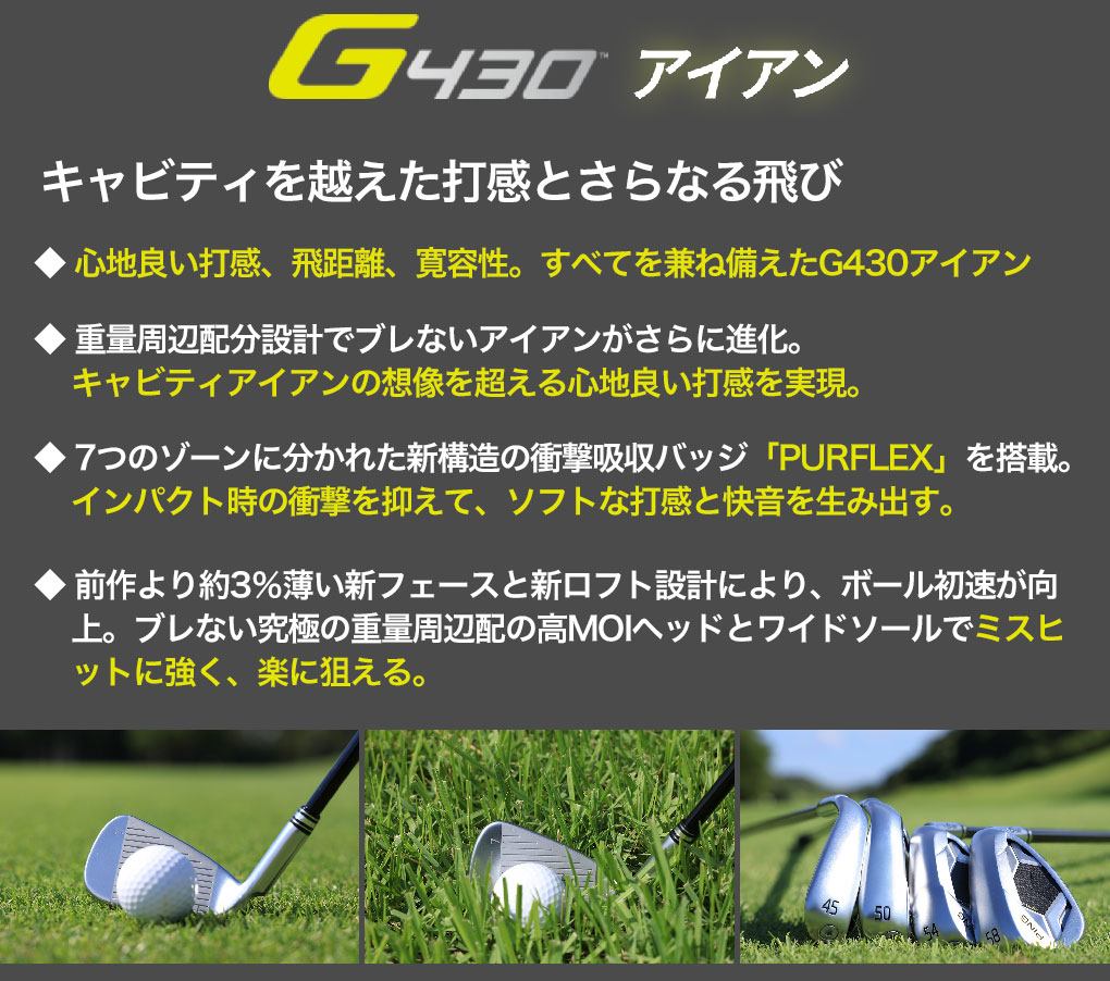 ピン PING G430 アイアン 6本セット(6I-9I,PW,45) メンズ N.S.PRO