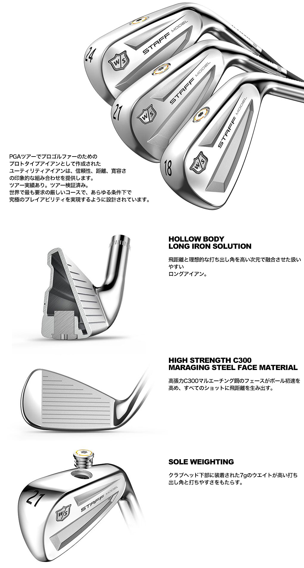 ウィルソン STAFF MODEL UTILITY 18度、21度 95X ウィルソン スタッフ