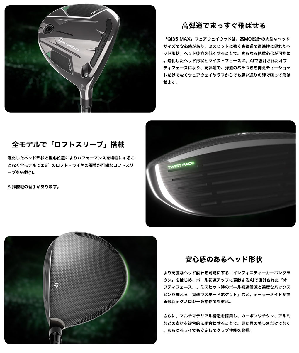 テーラーメイド Qi35 MAX FAIRWAY フェアウェイウッド メンズ 右用