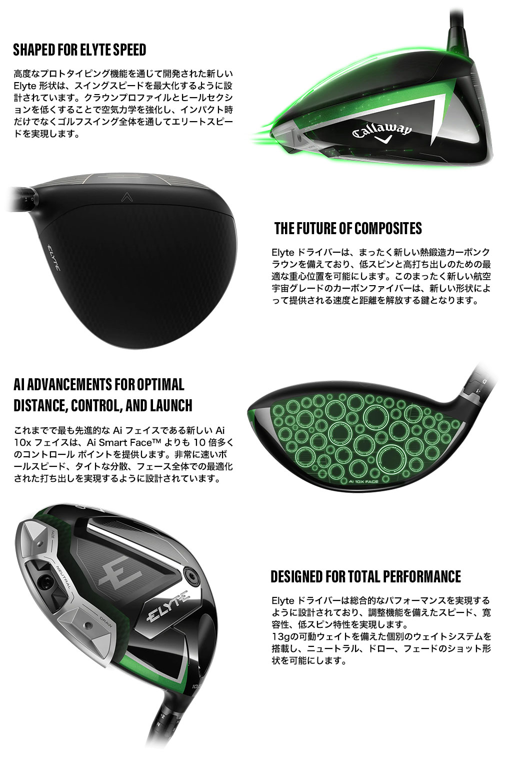 レフティー】キャロウェイ ELYTE Driver ドライバー メンズ 左用