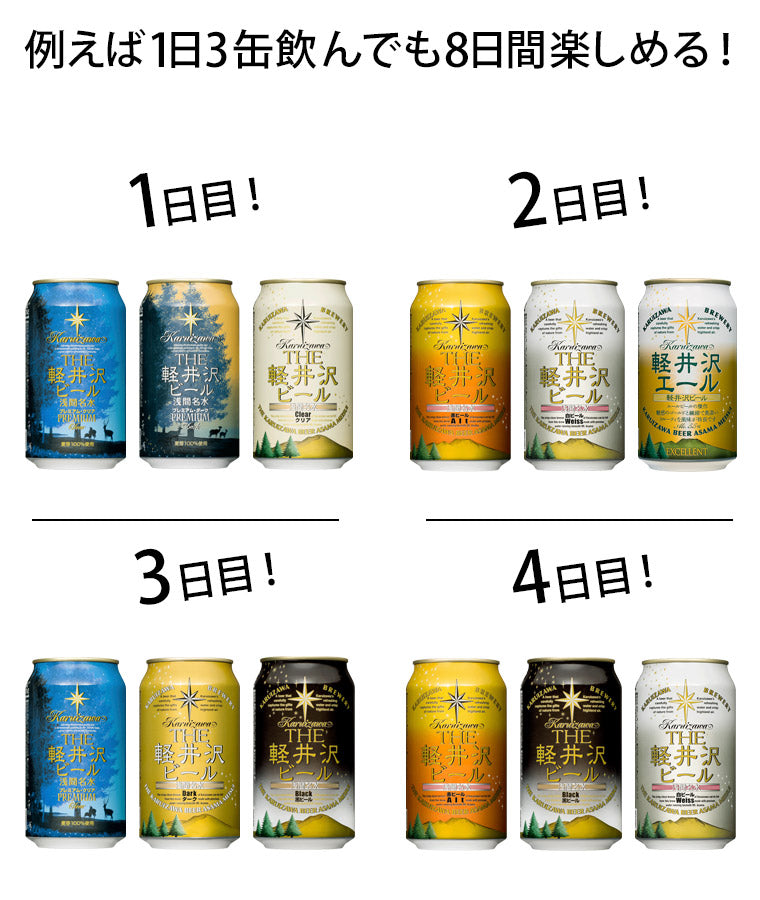 送料無料】THE軽井沢ビール 8種飲み比べセット 350ml缶×24本 N-CX