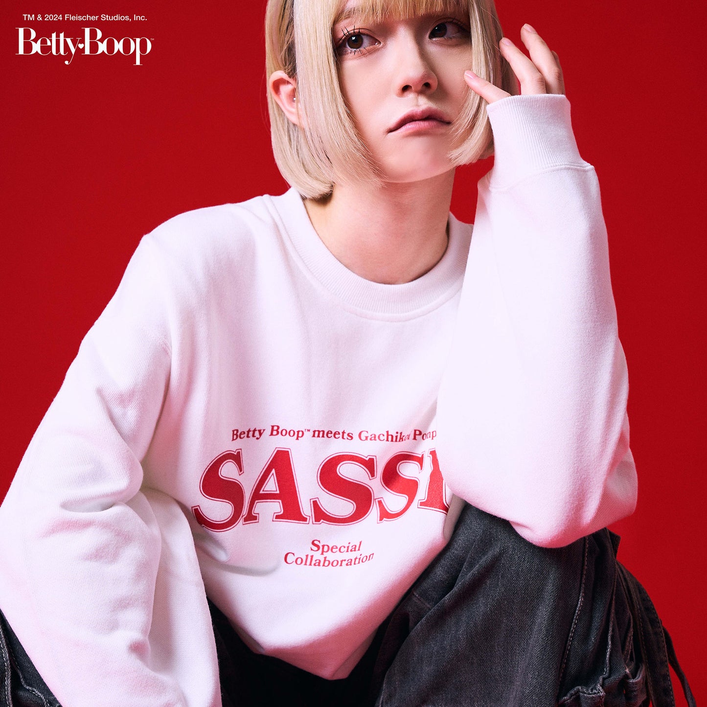 ぽこピーがち恋さんベティちゃんスタジャン 赤白 ぽこピー ぽんぽこ