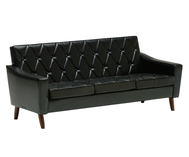 ミッドセンチュリースタイルに溶け込む黒いソファ – カリモク60