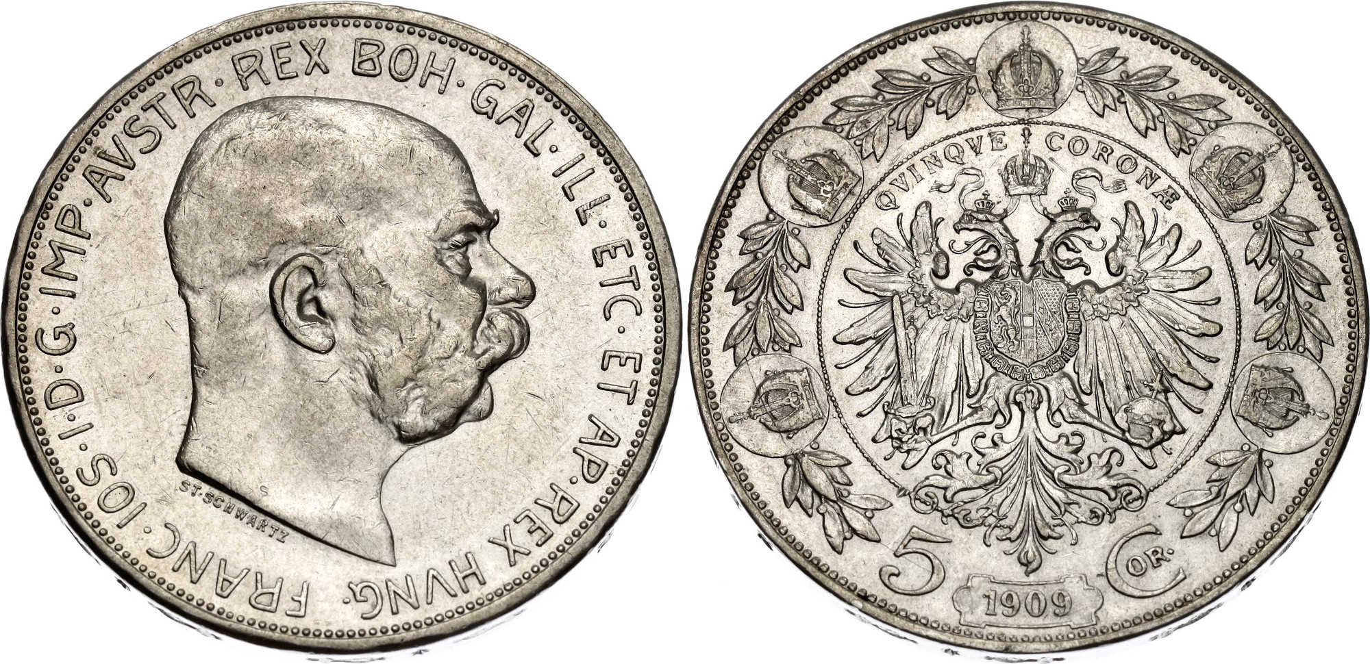 Austria 5 Corona 1909 | Katz Auction