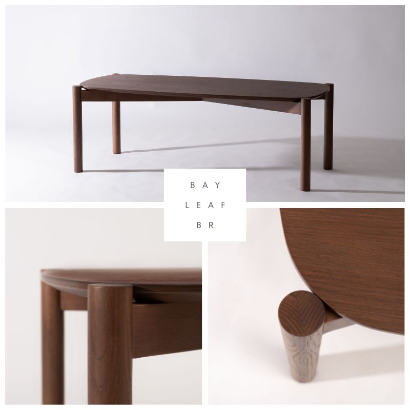 Bayleaf】楕円センターテーブル【グレージュ/ナチュラル/ブラウン