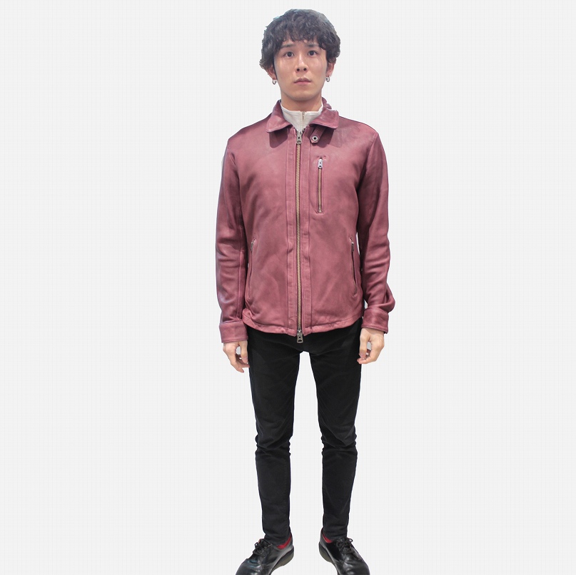 AVIREX ラム革 シングルライダースジャケット メンズ ブルー M/ 6161063