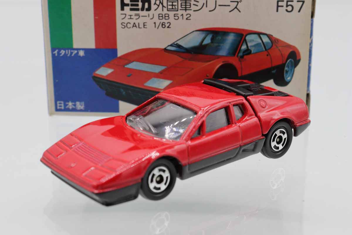 トミカ フェラーリBB 512 F57 輸出仕様 日本製 青箱 希少オールレッド
