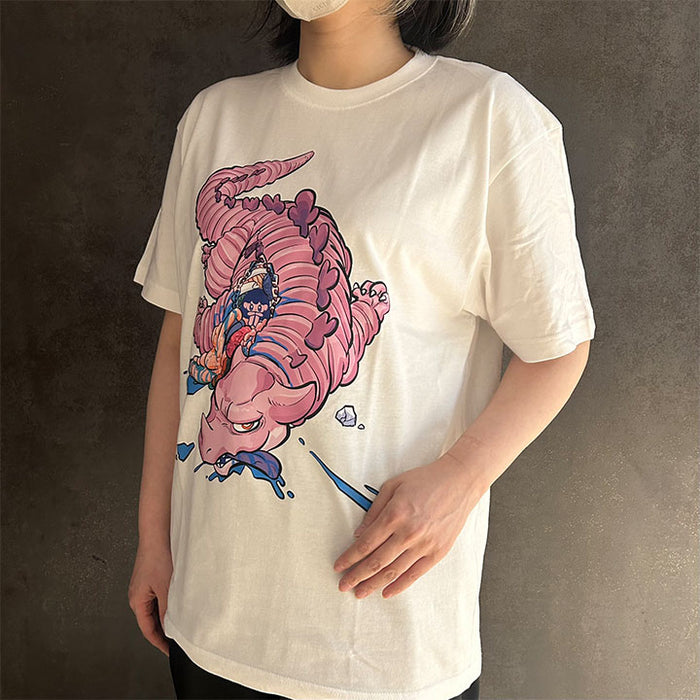 VINYLグラフィックTシャツ / 白 / すしお×モニョチタポミチ
