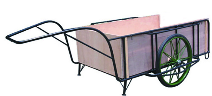 けんせつパーク | 木製リヤカー4号 三方木枠付き 荷台寸法1360×910×450