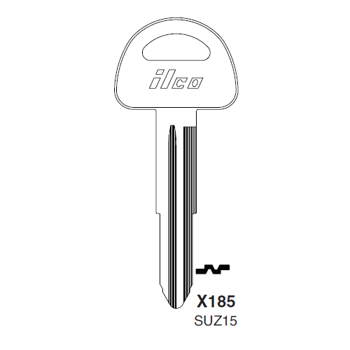 Metal Head: Ilco X185, SUZ15-P (SUZ15) Key Blank : Suzuki Aotomobiles