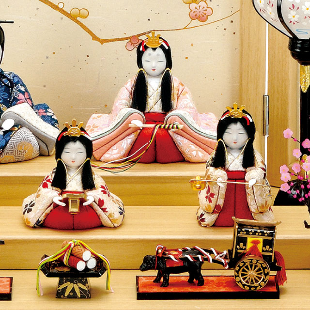 雛人形 木目込み豆雛 桐箱付き コンパクトサイズで可愛い木目込み雛