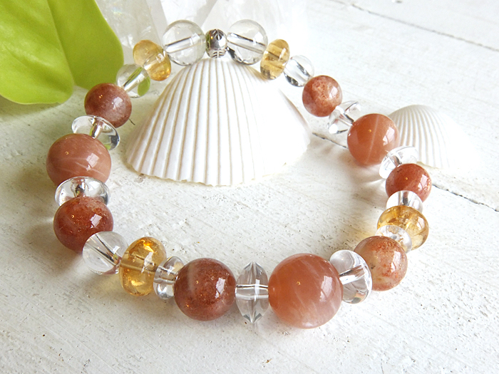 サンストーン・オレンジムーンストーン・シトリンを使った