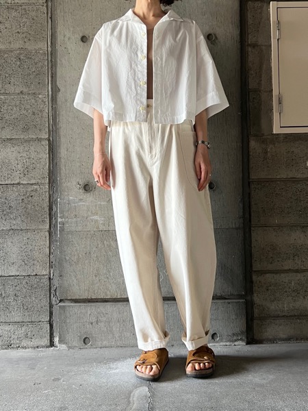 atelier naruse アトリエナルセ / コットンデニムWゴムバルーンパンツ