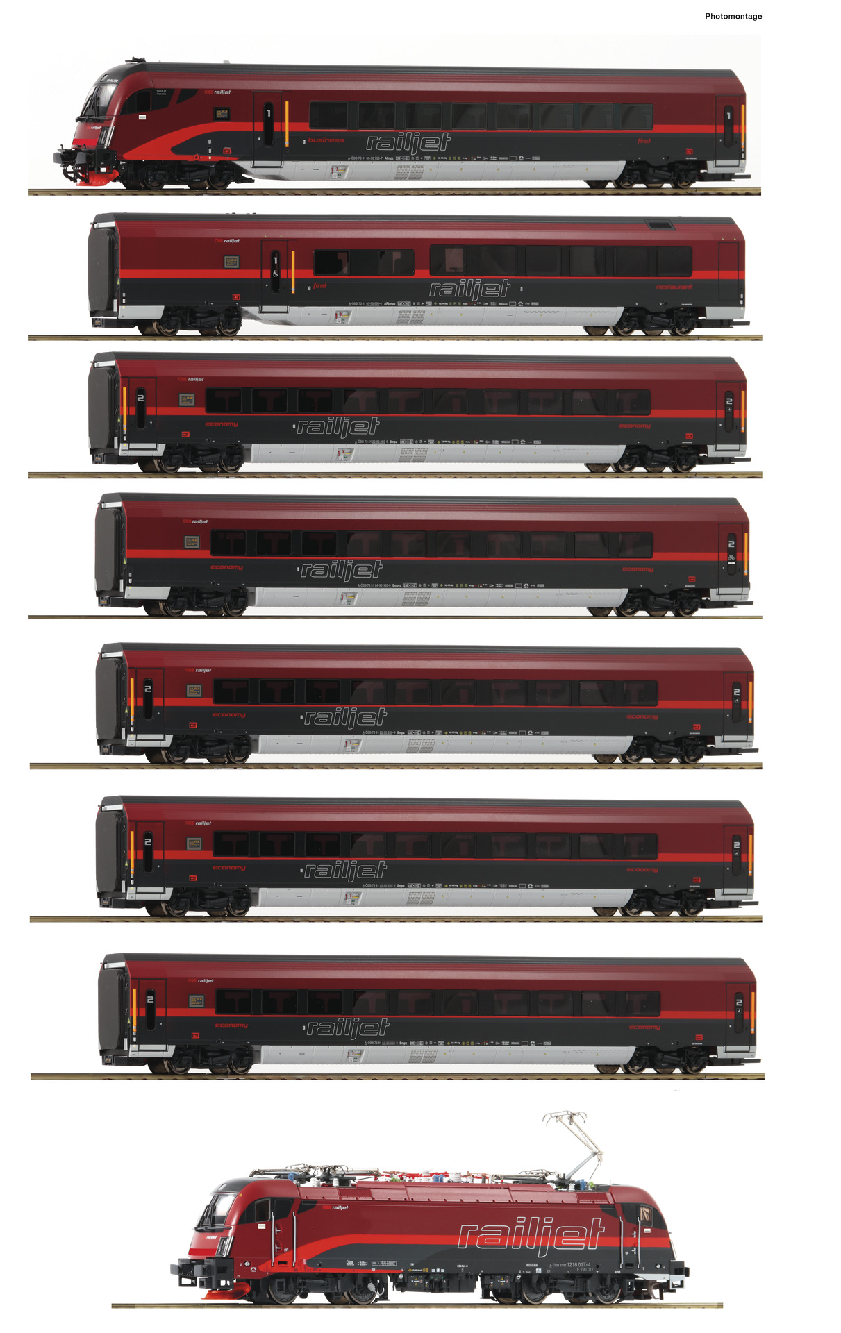 VO Roco 74115 H0 Set Railjet ÖBB DC-Snd. Ep 6