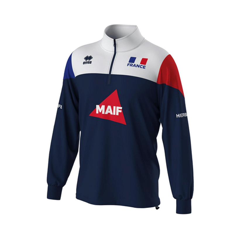 errea バレーボールフランス男子代表公式ハーフジップジャケット