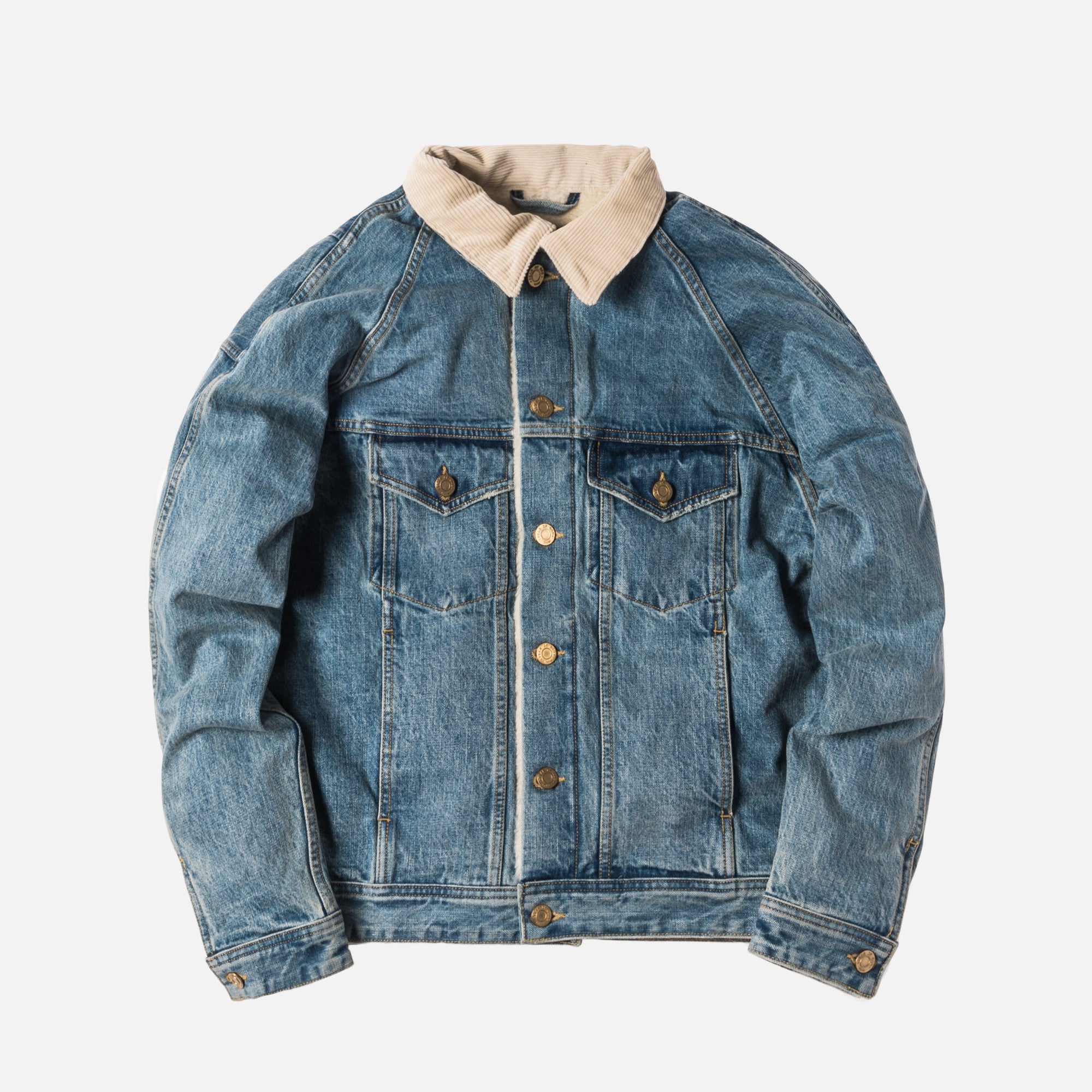 Fear of God Selvedge Denim Alpaca Trucker Jacket - Vintage Light