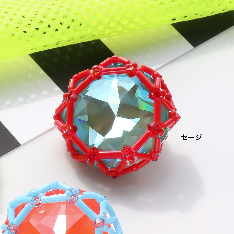 レシピNo.KR1222 貴和クリスタルのオクタゴンブローチ(KR1179) – 貴和