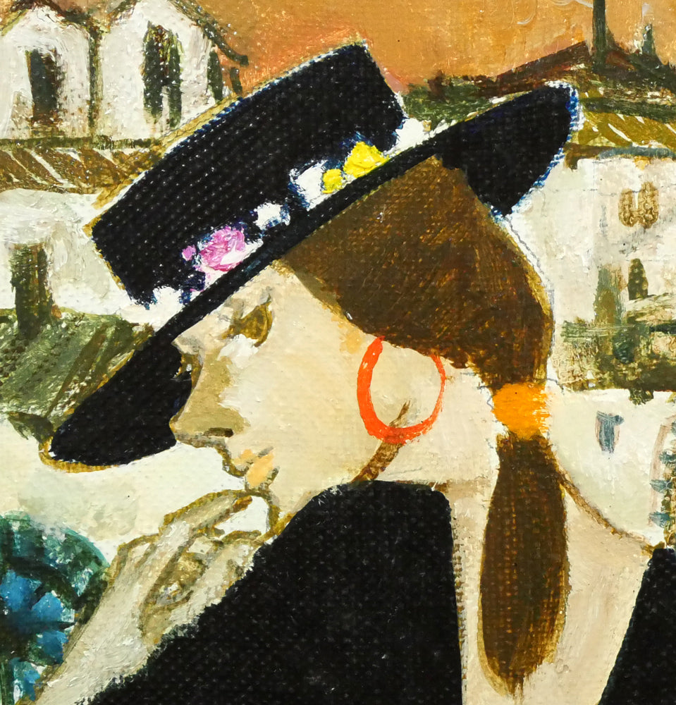 園田郁夫「スペイン紀行」油絵・F4号 絵画買取・販売の小竹美術