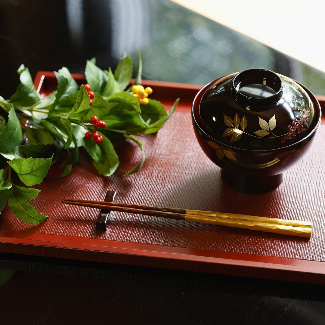 越前塗 布かすみ 長角膳 – 漆器 高翆