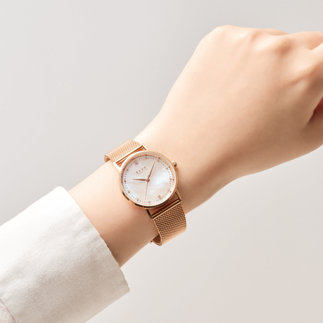 Knot CJ-32RGWH 腕時計 メンズ レディース ソーラー ローズゴールド