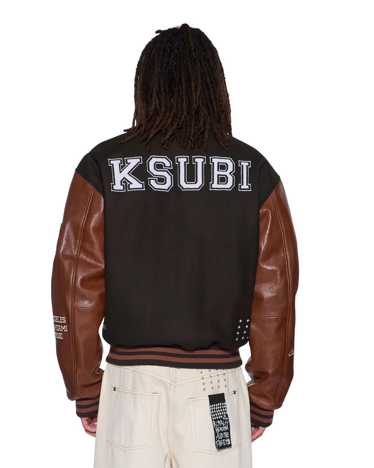 Mens Patched Varsity Jacket Chocolate Jackets | Ksubi ++
