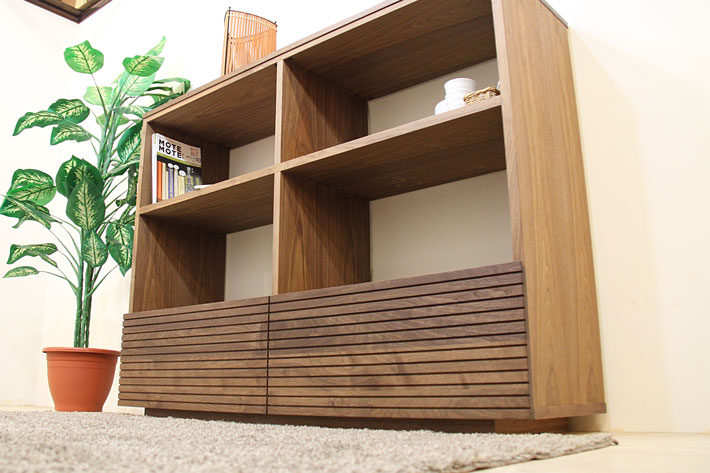 天然木・無垢材を使用したリビング収納 風雅／FUUGA リビングシェルフ