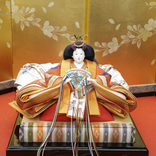 黄櫨染 桐竹鳳凰麒麟文（京雛人形） | 安藤人形店/京ものさんぽ