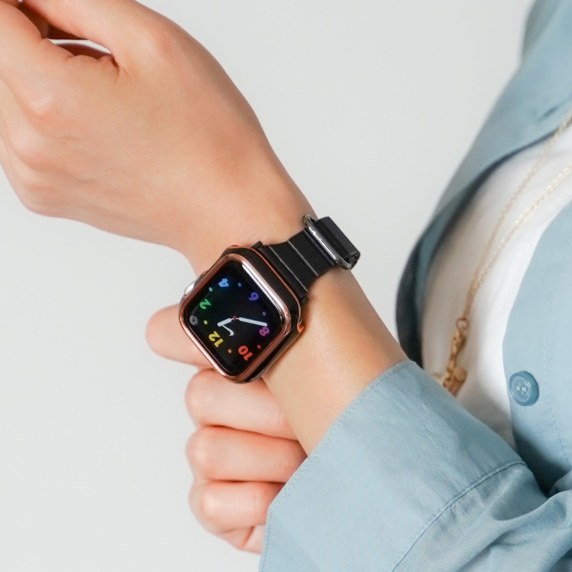 マグネット スリム レザー アップルウォッチバンド レザーループ Apple