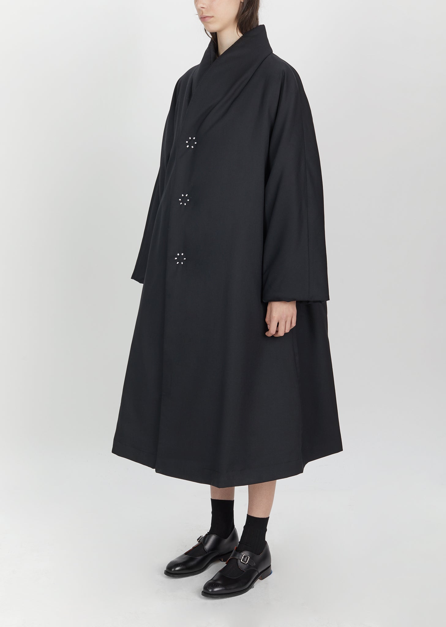 Quilted Wool Polyester Long Coat by Comme des Garçons Comme des