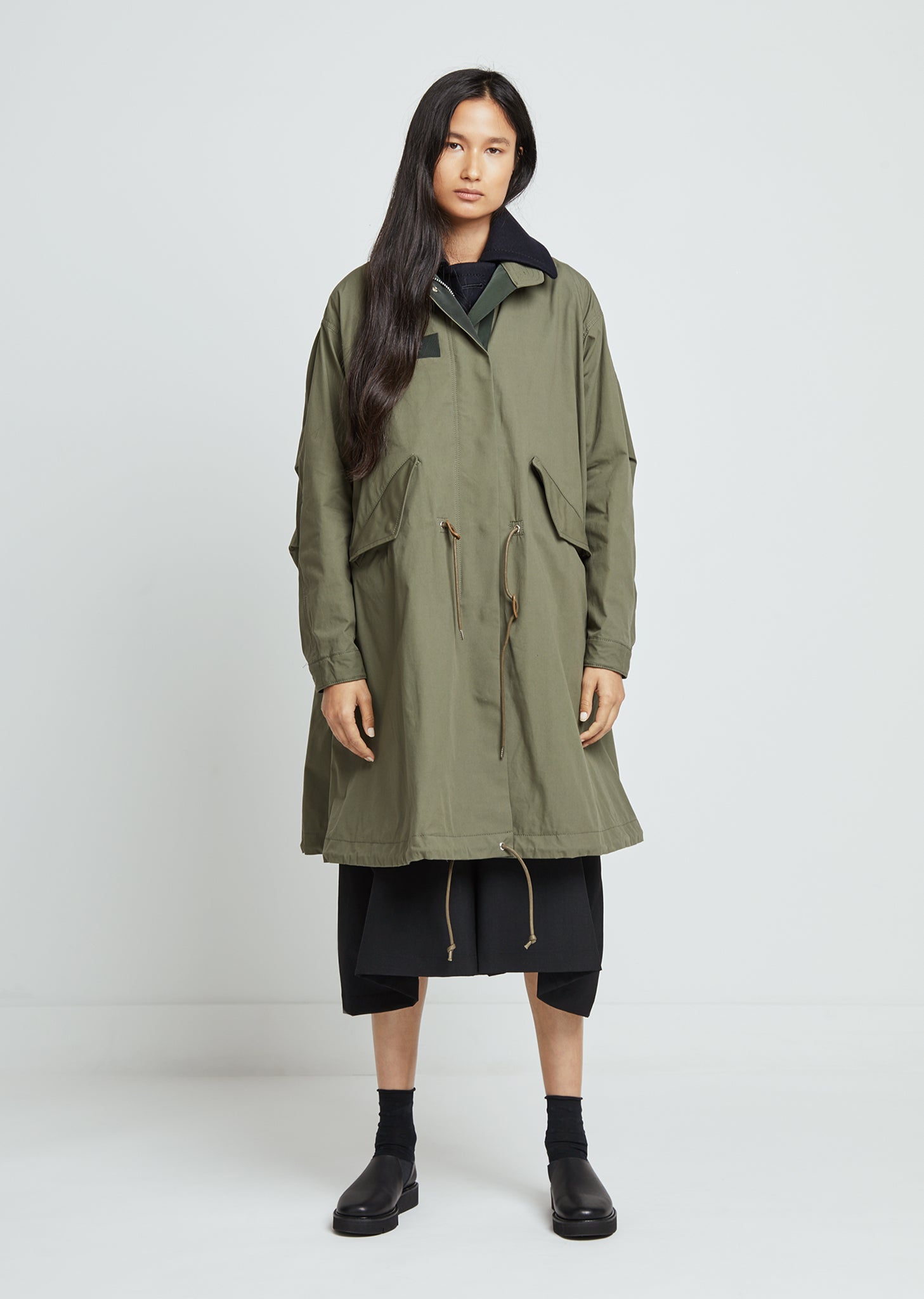 Cotton Nylon Oxford Coat by Sacai- La Garçonne
