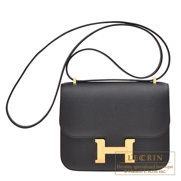 Hermes Constance mini Mirror Black Epsom leather Gold hardware | L