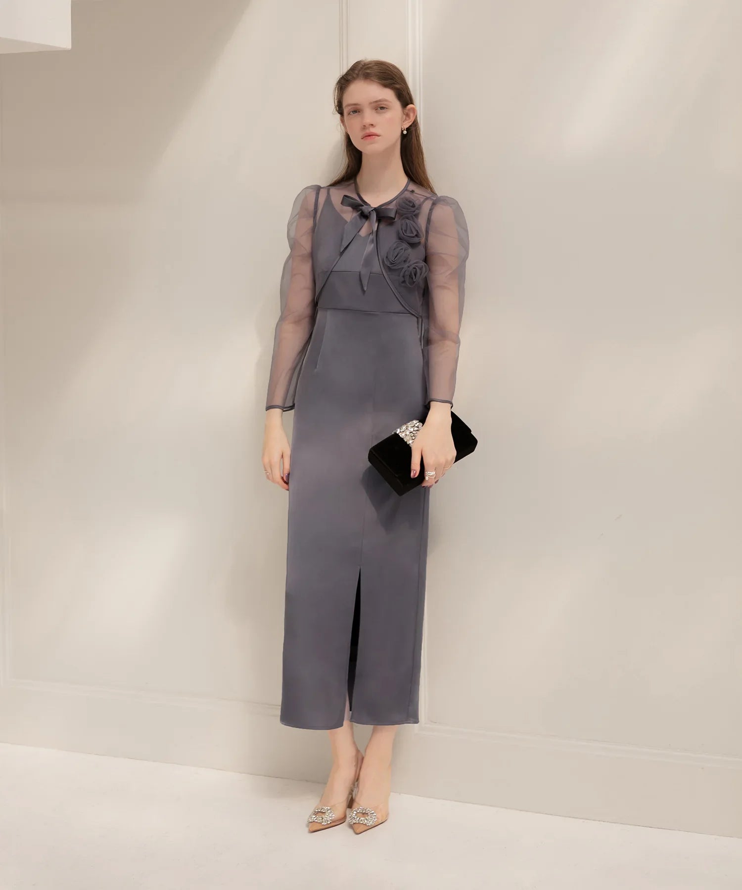 当日発送】ローズボレロシアースリーブIラインドレス/パーティードレス