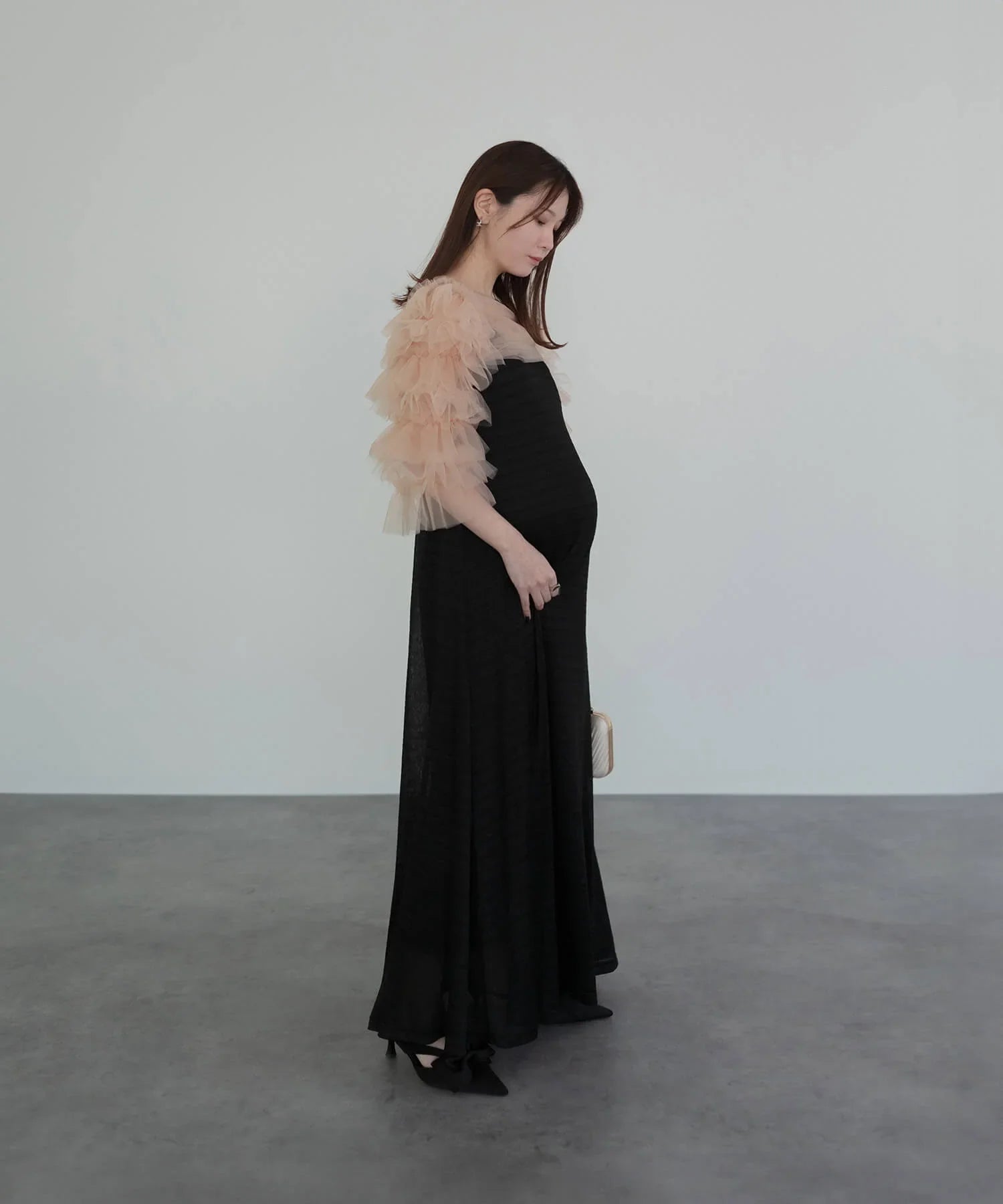 一部当日発送】ティアードフリルチュールボレロドレス/パーティー