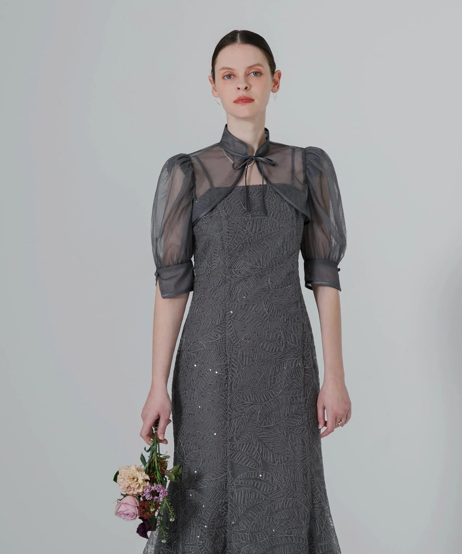 当日発送】スパンコールボタニカルマーメイドボレロ2WAYドレス