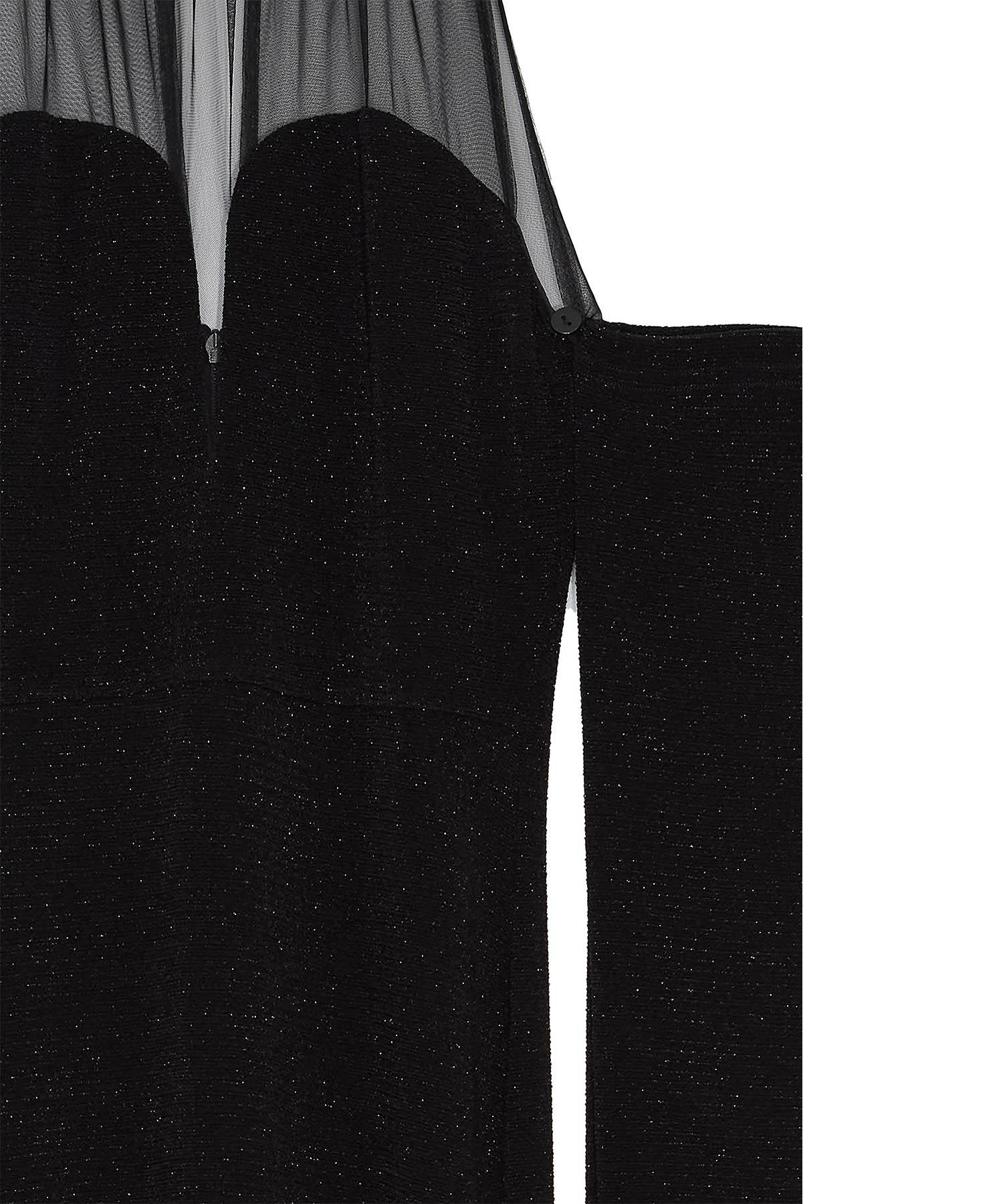 LEJA LUXE】2WAYシアーネックビジューデザインブラックマーメイド