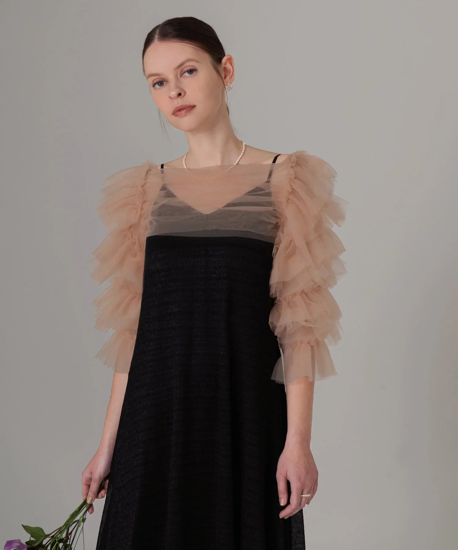 一部当日発送】ティアードフリルチュールボレロドレス/パーティー