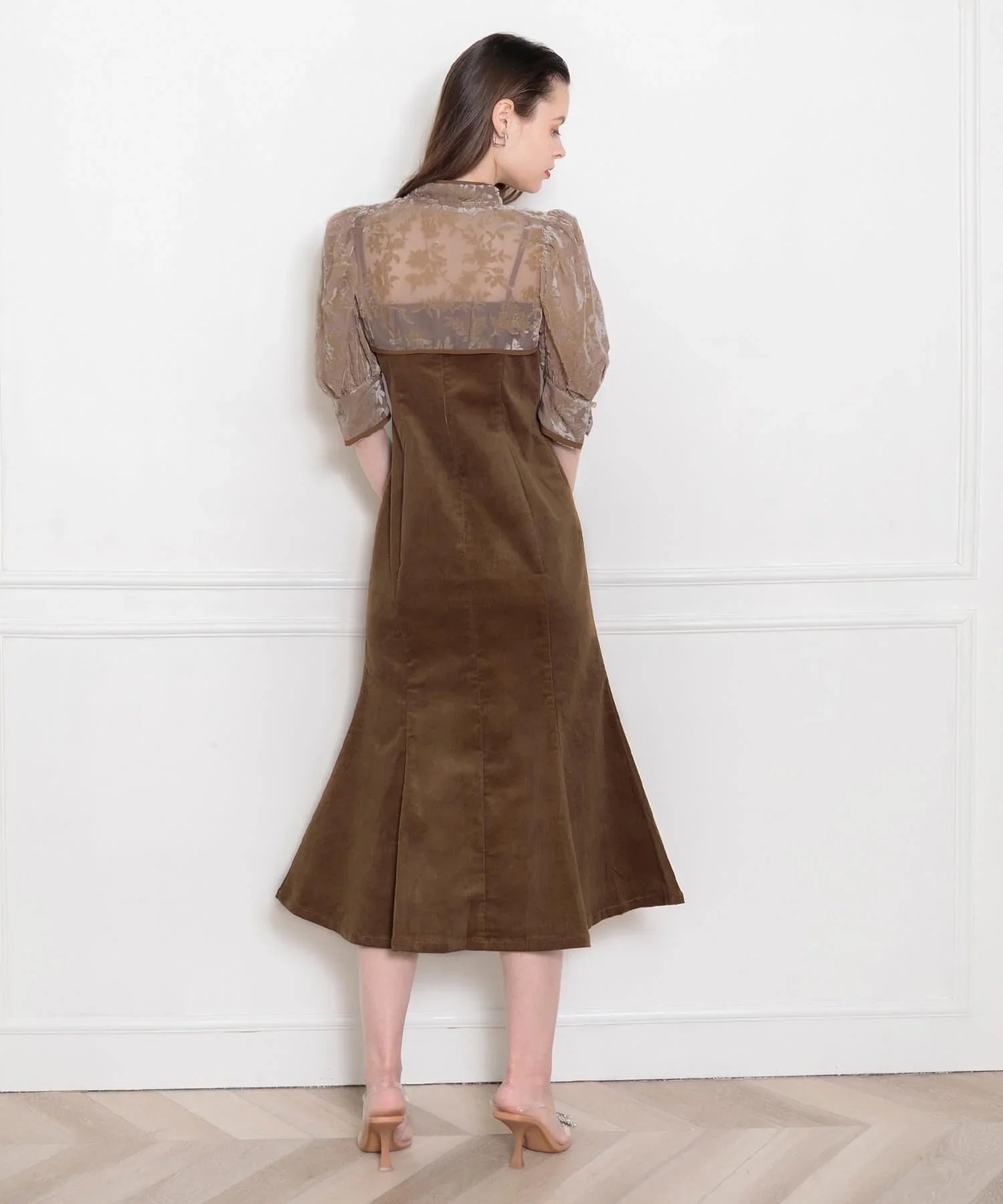 当日発送】花柄ボレロセットアップマーメイドドレス/パーティードレス