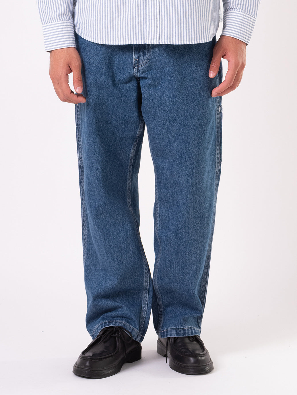 PEOPLESENSE リジットバギーデニム ストリートシック ニットさん着用