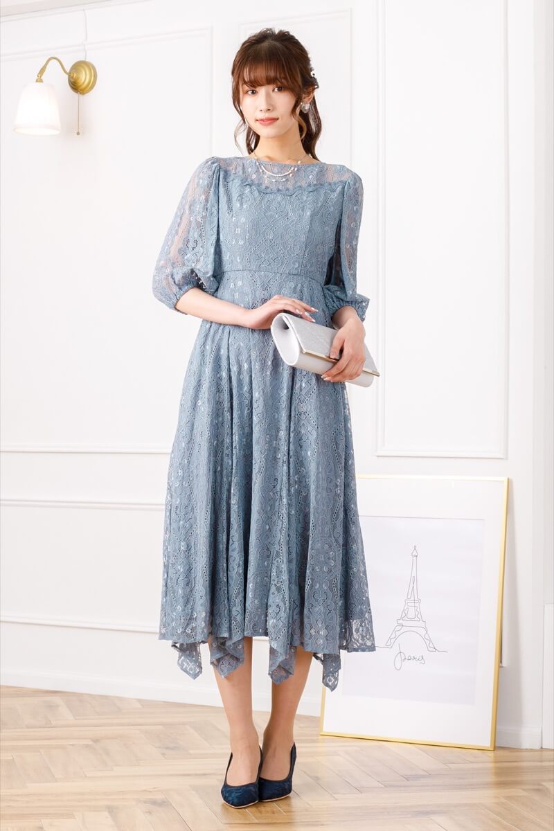 ゆめりすと レイヤードドレス/グレイッシュブルー 236_370112e2-d00c